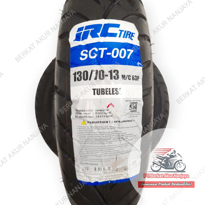 Ban IRC SCT006 110/70-14 & SCT007 130/70-13 TUBELESS ban PCX 160