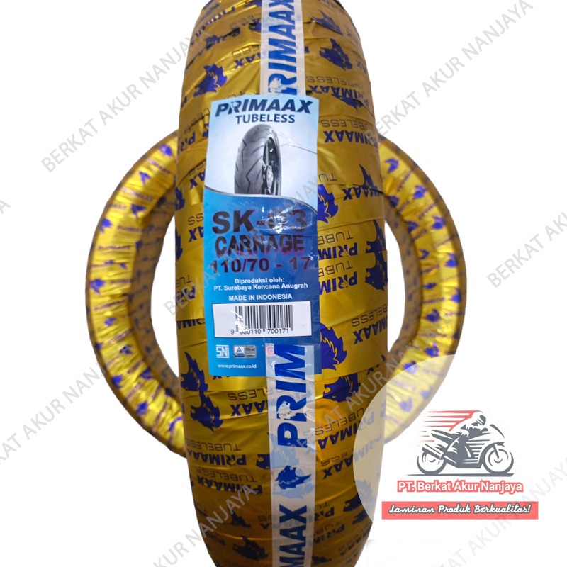 Ban Primaax SK03 ukuran 80/80 90/80 110/70 130/70-17 Tubeless ban motor sport