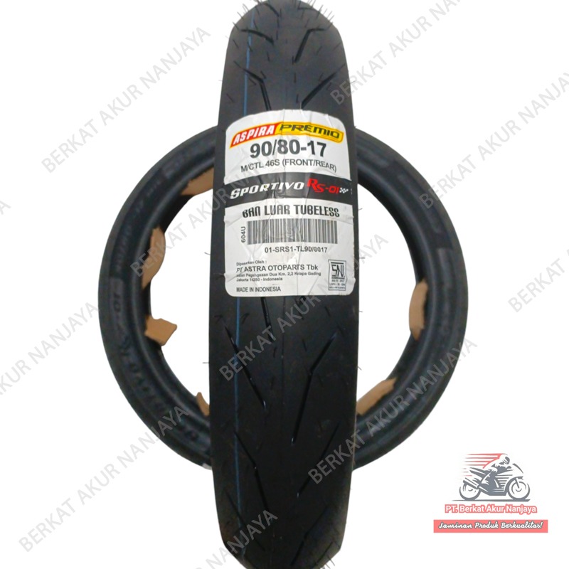  Ban Aspira Premio 90/80 100/80-17 Sportivo RS-01 Tubeless Soft Compound RS01