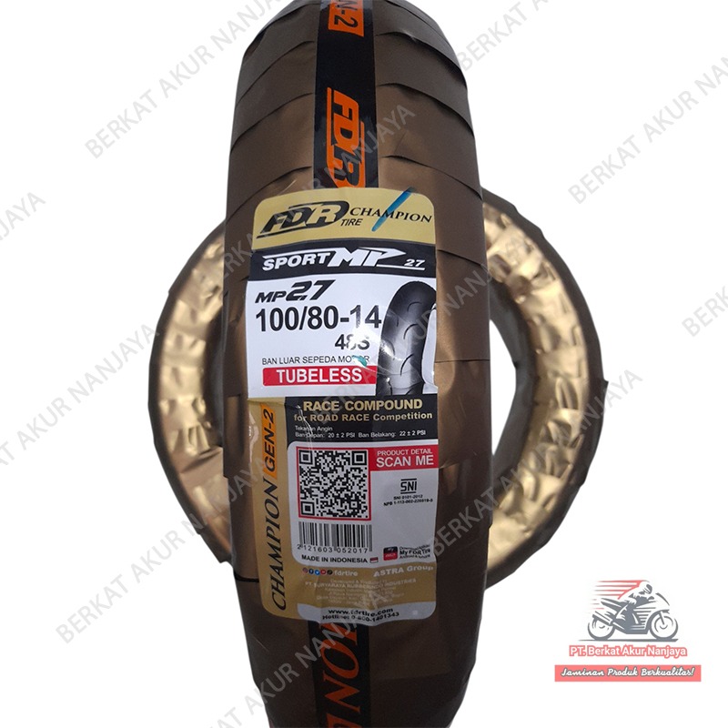 Ban motor matic Soft compound FDR Sport MP27 90/80 100/80-14 Tubeless