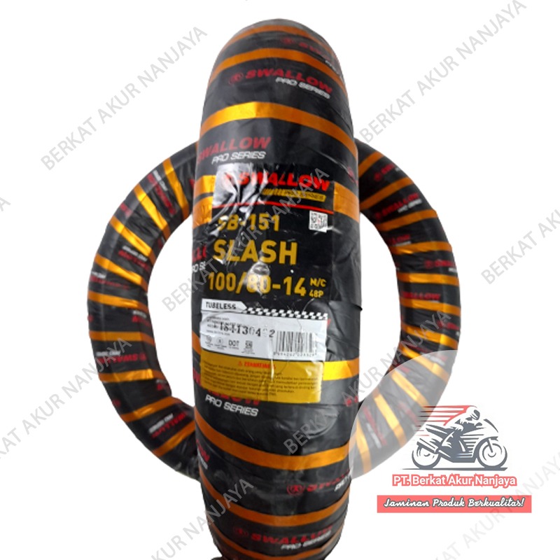 Ban Swallow Slash 80/80-14, 80/90-14, 90/80-14, 90/90-14 SB151 TUBELESS soft compound motor matic ban nikung racing