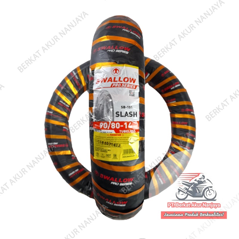 Ban Swallow Slash 80/80-14, 80/90-14, 90/80-14, 90/90-14 SB151 TUBELESS soft compound motor matic ban nikung racing