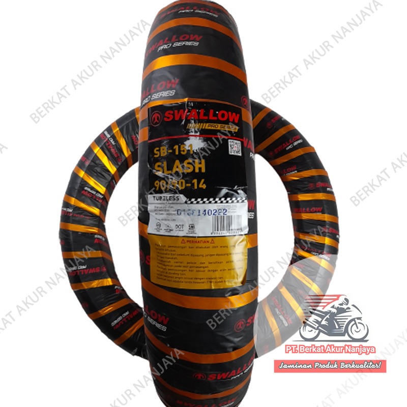 Ban Swallow Slash 80/80-14, 80/90-14, 90/80-14, 90/90-14 SB151 TUBELESS soft compound motor matic ban nikung racing