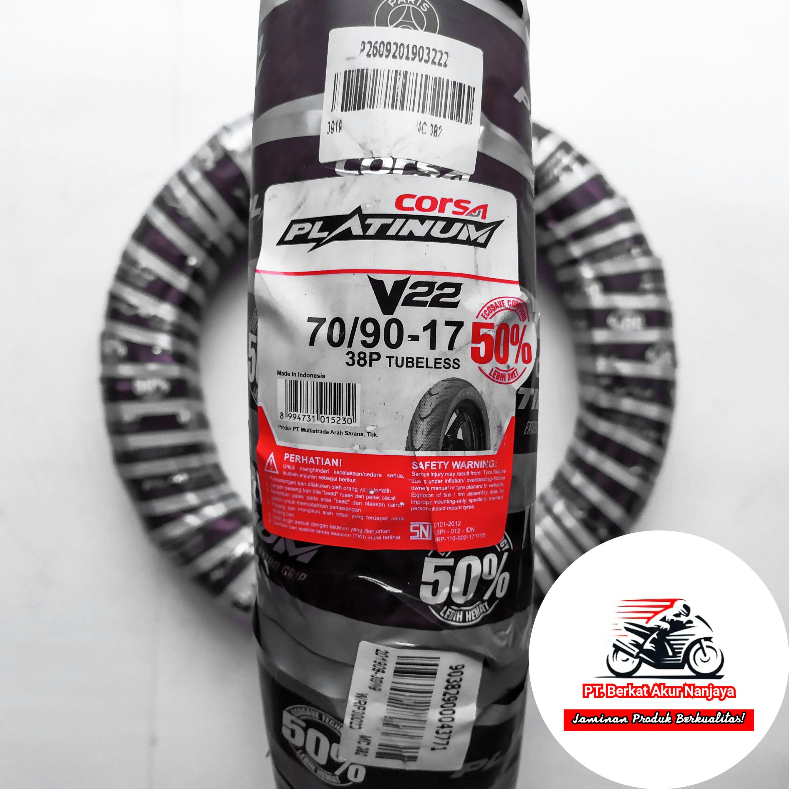 Ban Corsa V22 70/90-17 & 80/90-17 platinum TUBELESS motor bebek