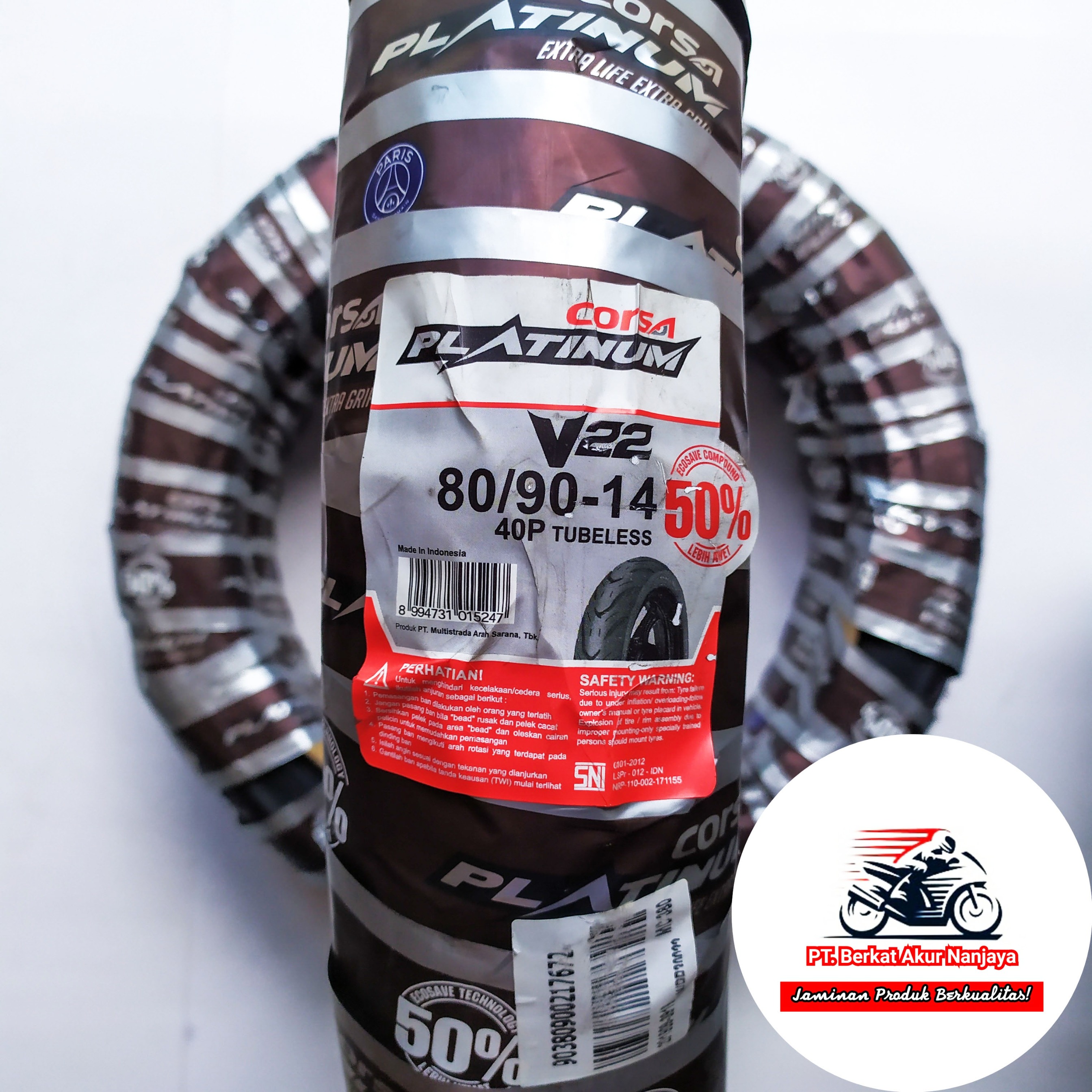 Ban Corsa V22 80/90-14 dan 90/90-14 PLATINUM tubeless motor matic