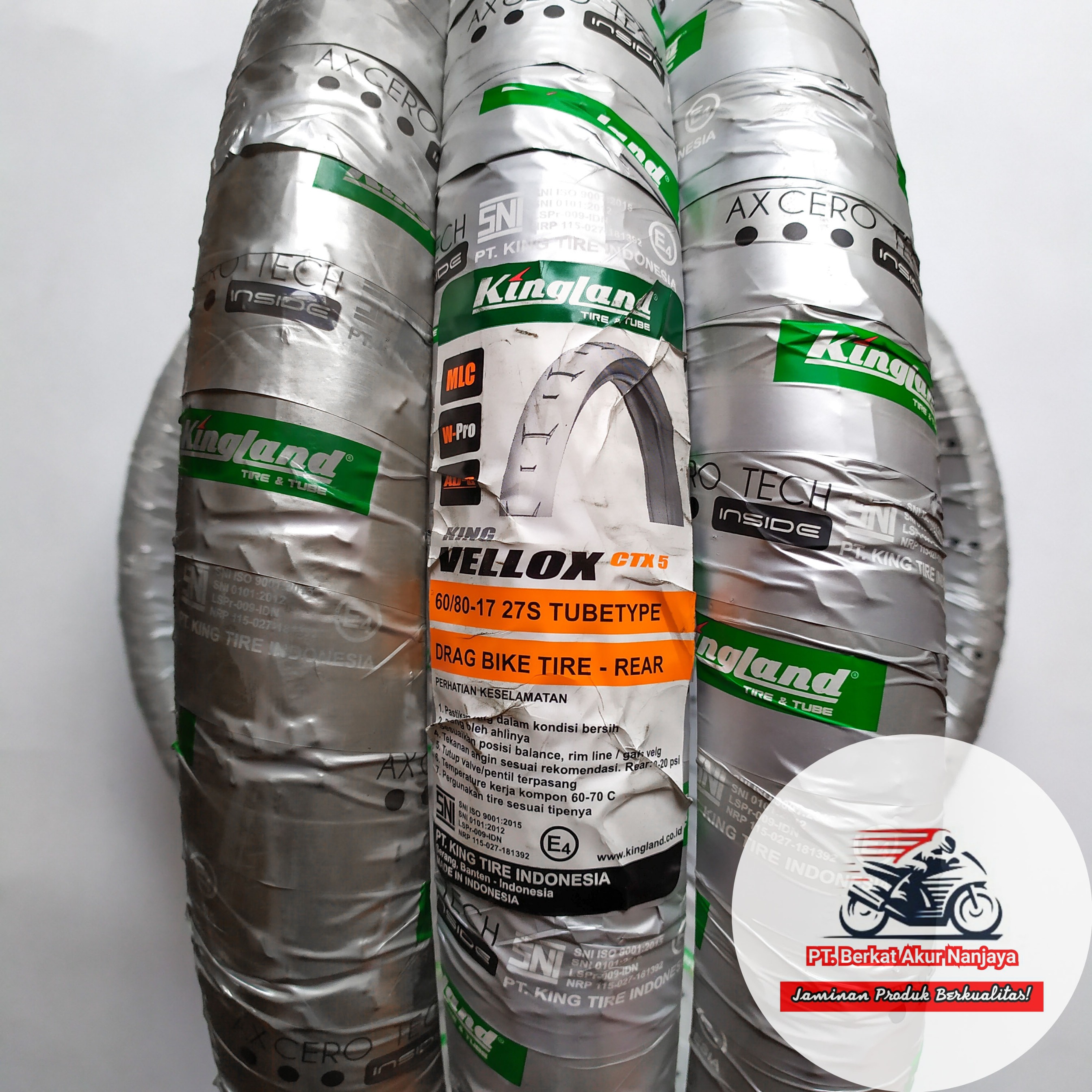 Ban Kingland Vellox CTX 50/90 dan 60/80 ring 17 ban drag cacing