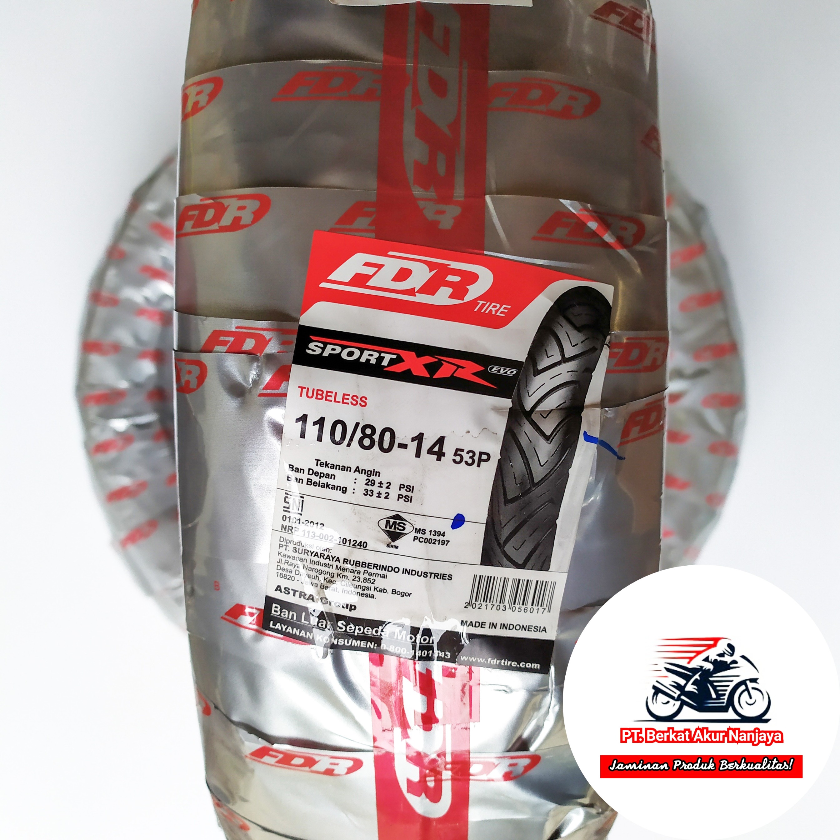 Ban motor FDR Sport XR Evo 110/80-14 dan 140/70-14 tubeless Ban Aerox PCX