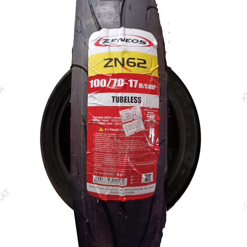 Ban Zeneos ZN62 80/80-17, 90/80-17, 100/70-17, 110/70-17, 120/70-17, 130/60-17, 150/60-17 TUBELESS