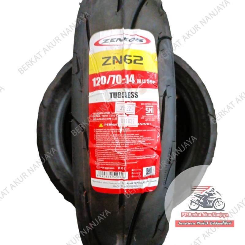 Ban Zeneos ZN62 80/80-14, 90/80-14, 100/80-14 110/70-14 120/70-14 140/70-14 150/60-14 TUBELESS