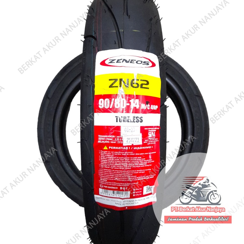 Ban Zeneos ZN62 80/80-14, 90/80-14, 100/80-14 110/70-14 120/70-14 140/70-14 150/60-14 TUBELESS