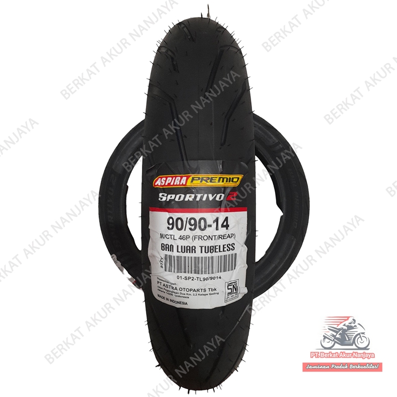 Aspira Premio Sportivo 2 80 90 14 90 80 90 90 14 100 80 14 tubeless Ban Motor Matic