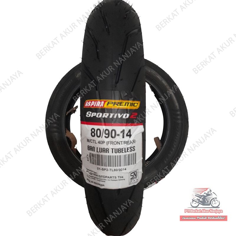Aspira Premio Sportivo 2 80 90 14 90 80 90 90 14 100 80 14 tubeless Ban Motor Matic