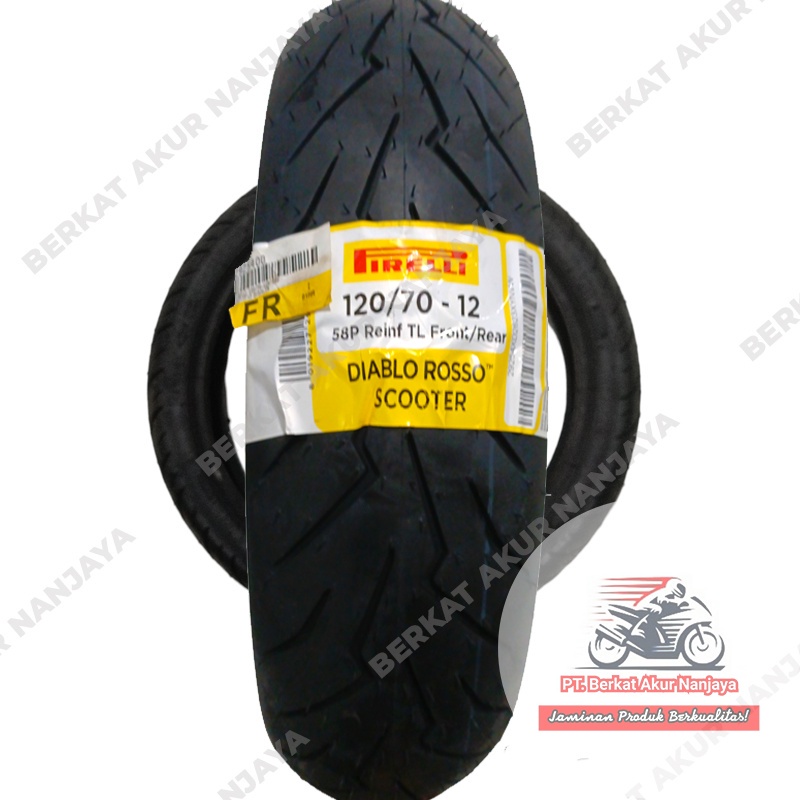 Pirelli Diablo Rosso Scooter 120/70-12 Ban Motor Vespa GTS GT Tubeless 