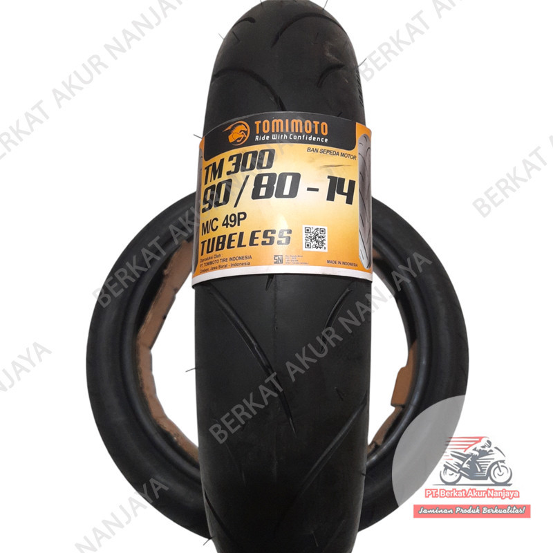 Ban motor Tomimoto TM300 ukuran 80 80 14, 90 80 14, 100 80 14 Tubeless Ban Beat Vario Mio