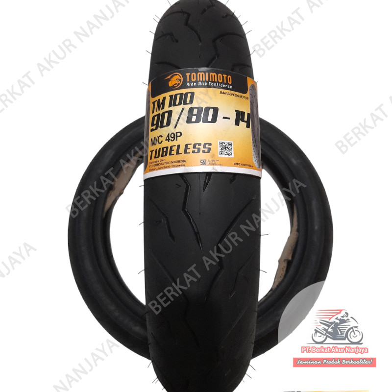 Ban motor Tomimoto TM100 ukuran 90 80 14 Tubeless