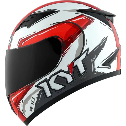 Image of HELM KYT R10 #6 (VISOR SMOKE) - WHITE/RED