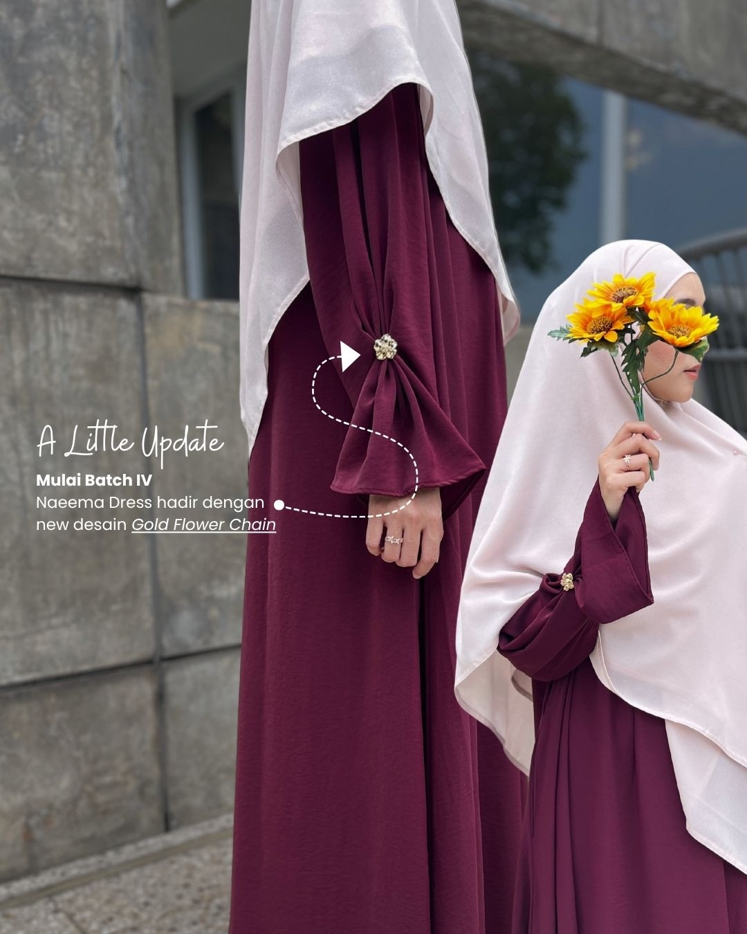 Naeema Dusty Pink Dress Only -  Anti UV