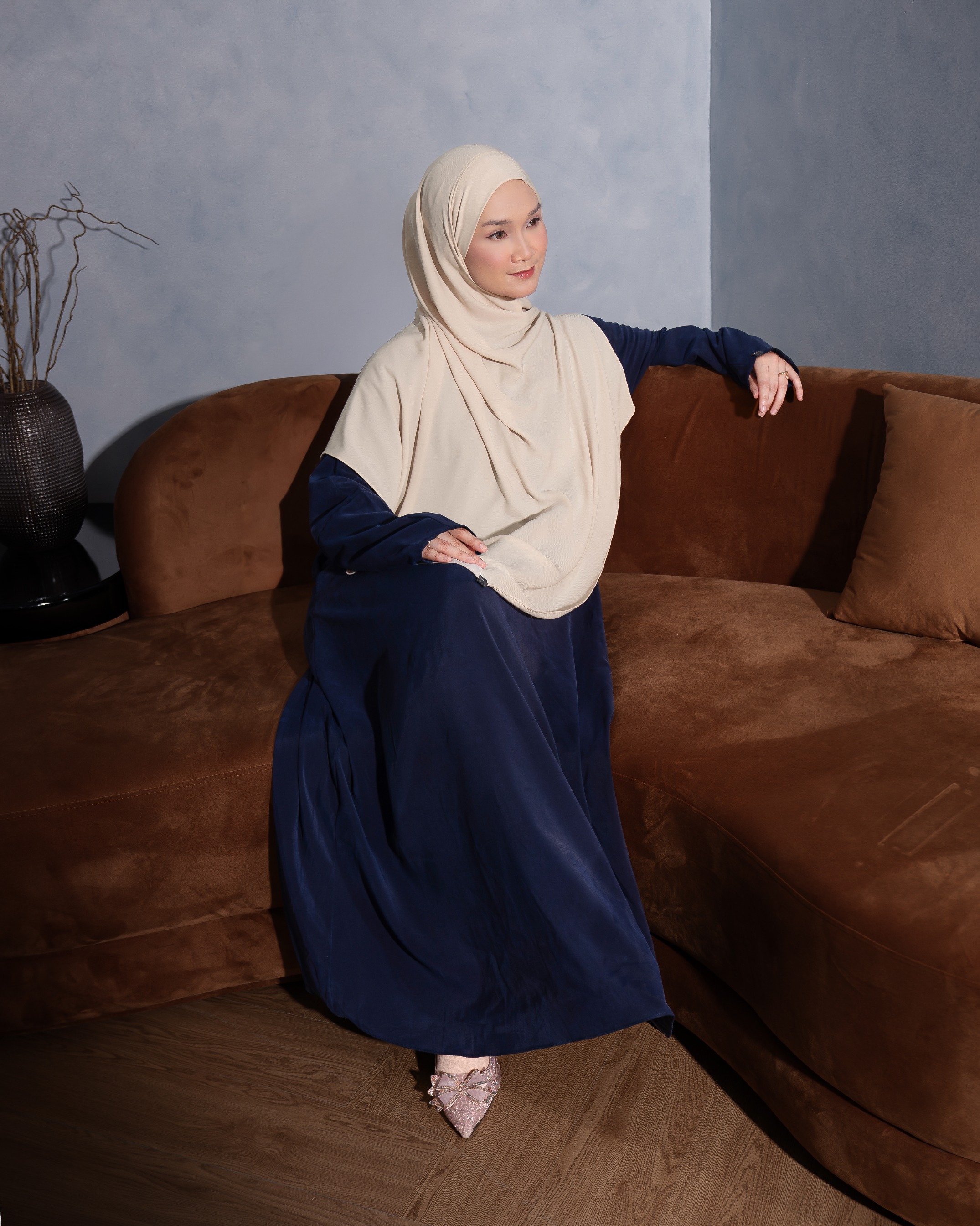 Hana Dress Navy - Material Cupro