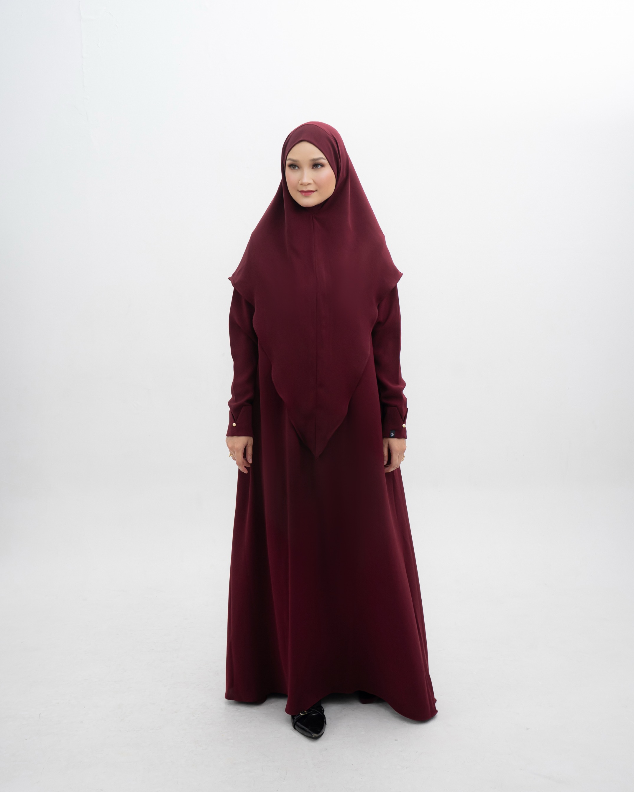 Zayna Dress Maroon - Anti UV