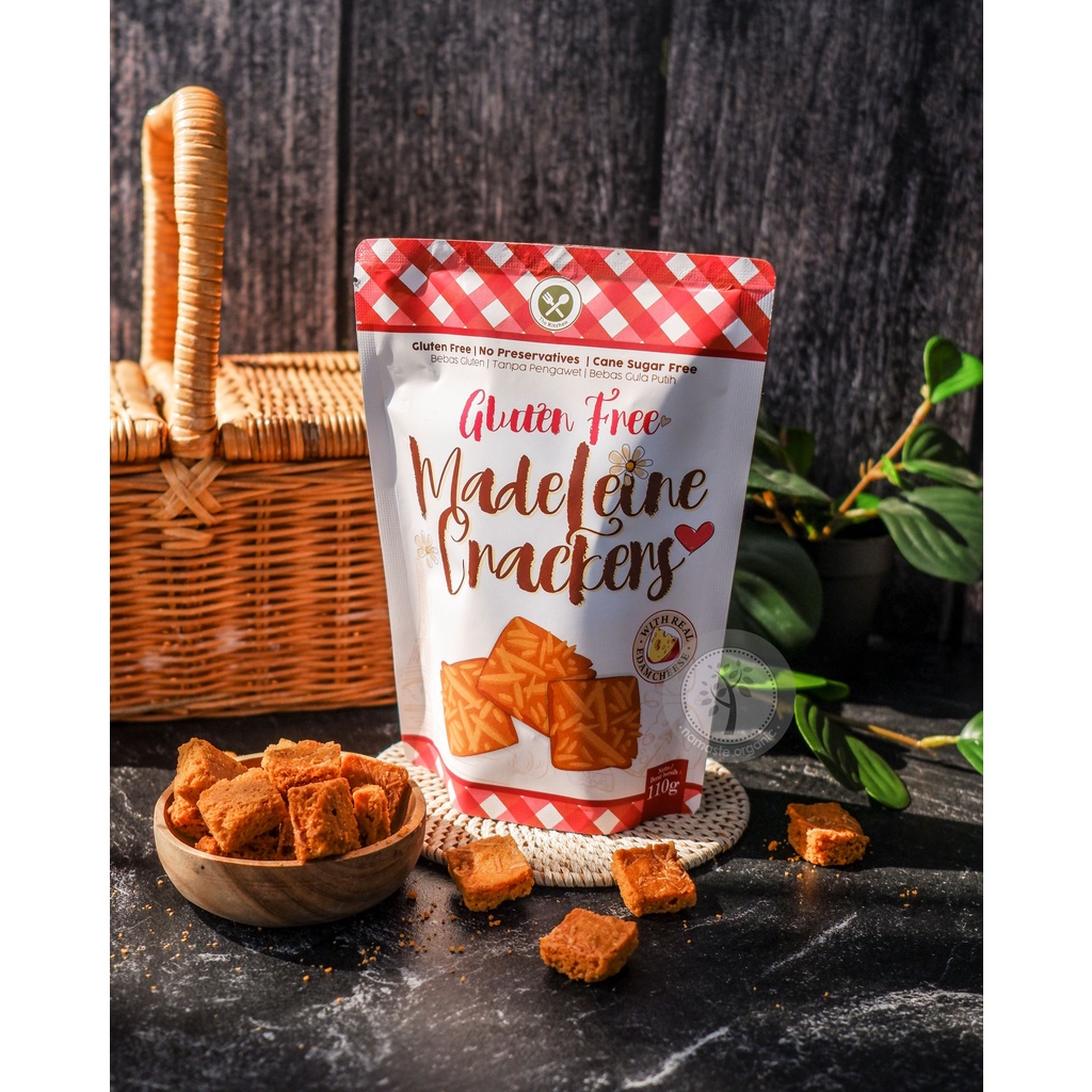 MADELEINE CRACKERS - GLUTEN FREE CRACKERS WITH EDAM CHEESE 110GR