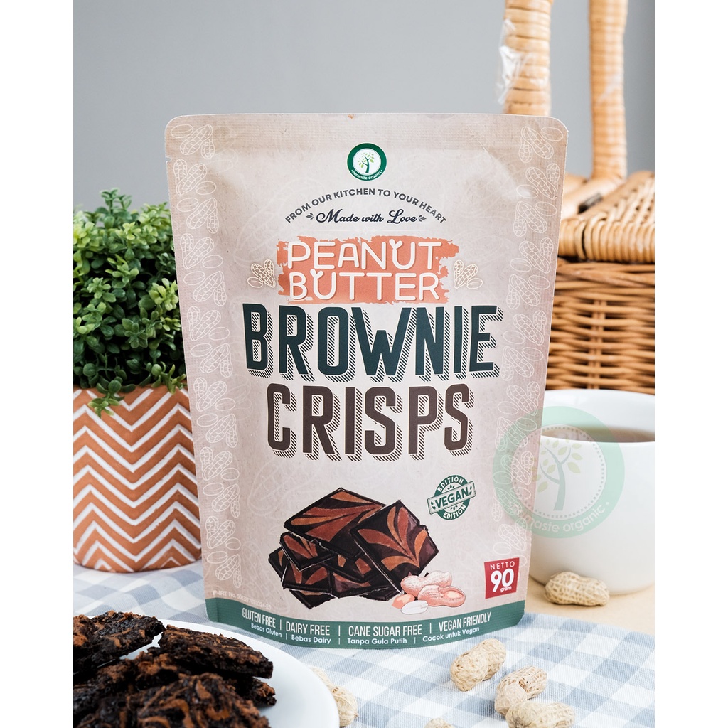 VEGAN PEANUT BUTTER BROWNIE CRISPS GLUTEN FREE 90GR