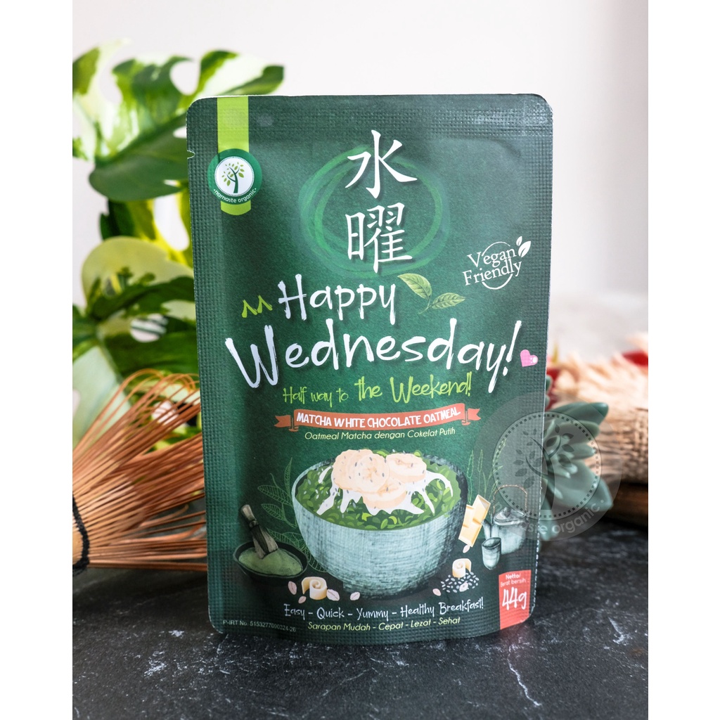 HAPPY WEDNESDAY - MATCHA WHITE CHOCOLATE OATMEAL 44GR