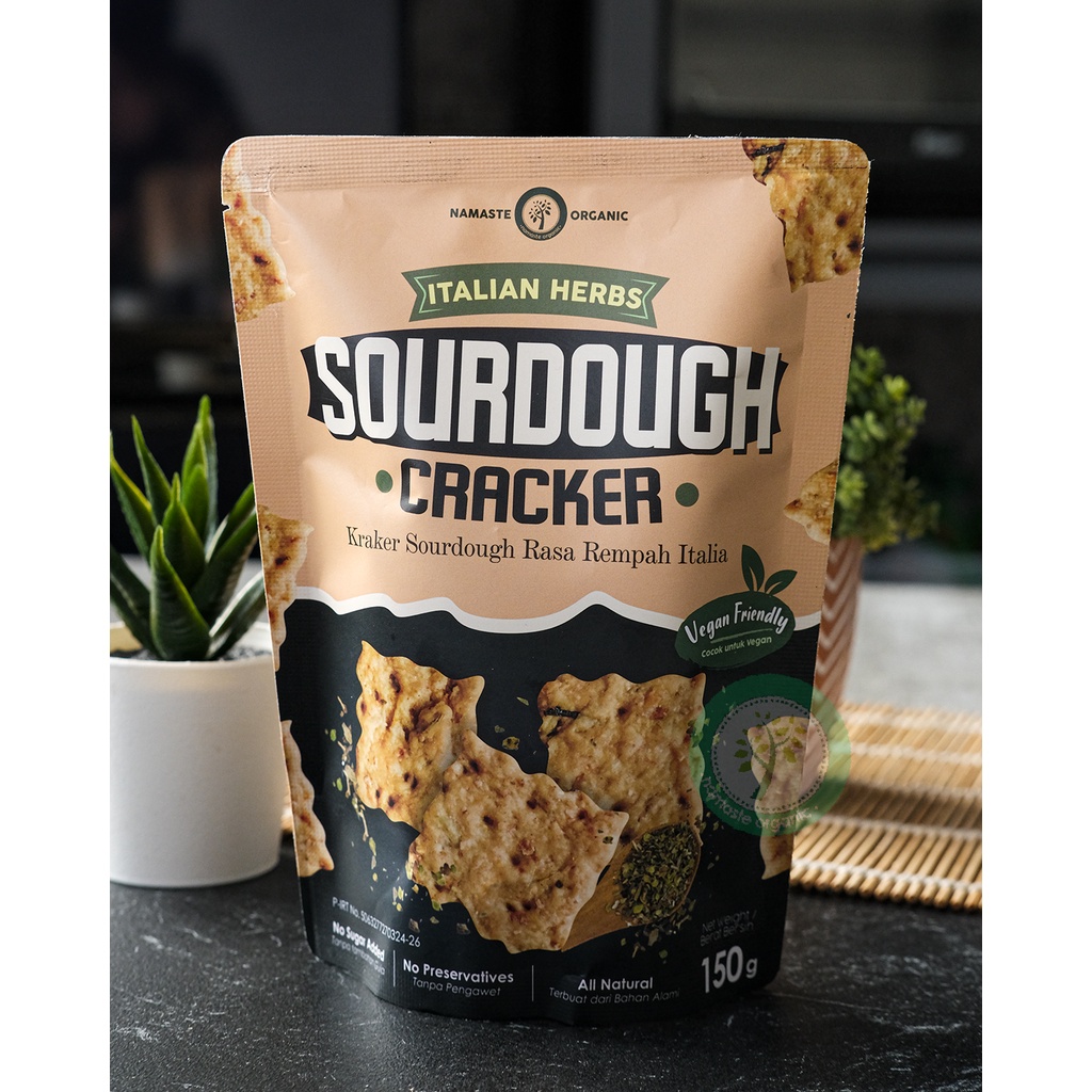 SOURDOUGH CRACKER VEGAN FRIENDLY - ITALIAN HERBS 150GR