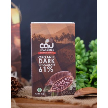 CAU CHOCOLATES - ORGANIC DARK CHOCOLATE 61 PERSEN 50GR