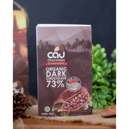 CAU CHOCOLATES - ORGANIC DARK CHOCOLATE 73 PERSEN SEA SALT 50GR