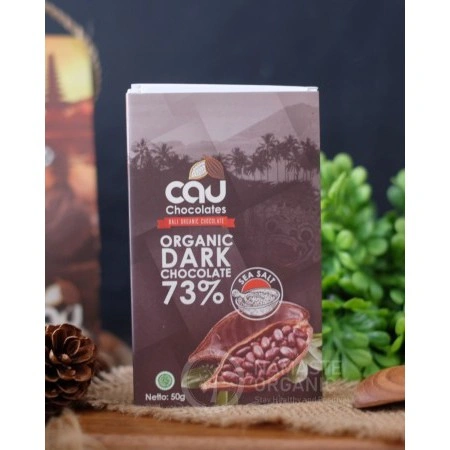 Image of CAU CHOCOLATES - ORGANIC DARK CHOCOLATE 73 PERSEN SEA SALT 50GR