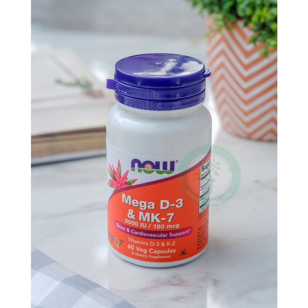 NOW FOODS MEGA D3 DAN K2 MK7 5000 IU - 60 VEG CAPSULES
