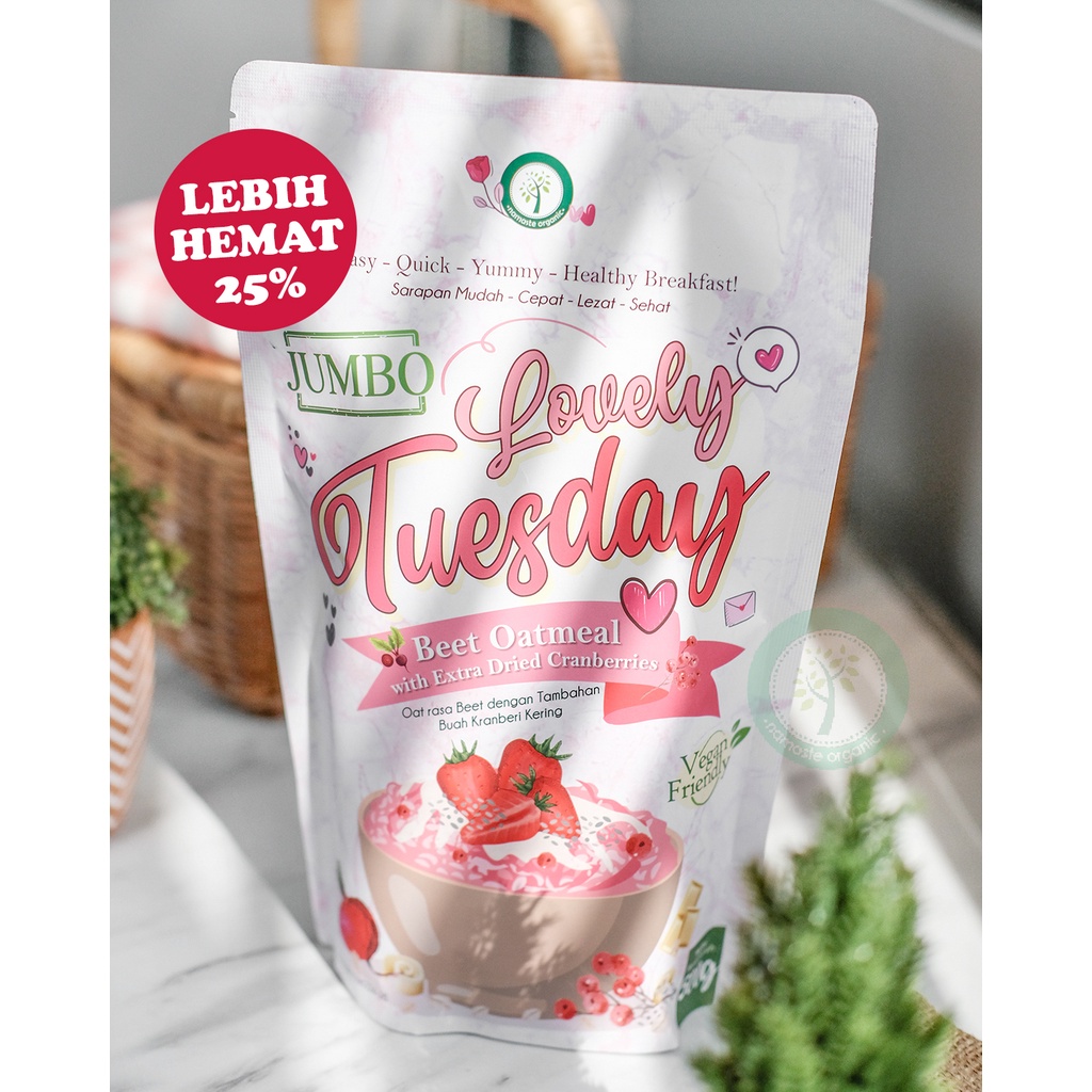 JUMBO LOVELY TUESDAY - BEET OATMEAL WITH EXTRA DRIED CRANBERRIES 500GR
