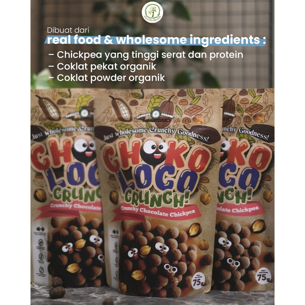 CHOKO LOCO - CRUNCHY CHOCOLATE CHICKPEAS CEREAL BITES 75GR