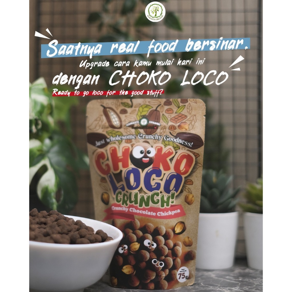 CHOKO LOCO - CRUNCHY CHOCOLATE CHICKPEAS CEREAL BITES 75GR