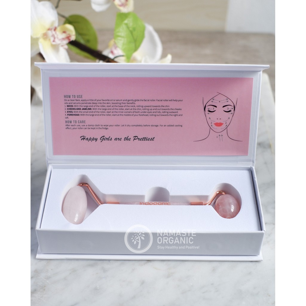INDOGANIC ROSE QUARTZ FACIAL ROLLER