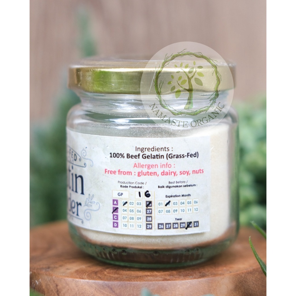 GRASS FED BEEF GELATIN THICKENING PROTEIN POWDER - BUBUK GELATIN SAPI 100 PERSEN GRASSFED 45GR