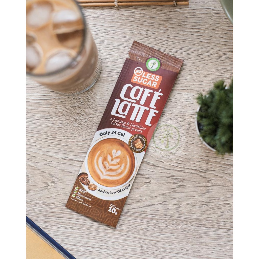 LESS SUGAR CAFE LATTE NAMASTE ORGANIC BOX - COFFEE BLEND PREMIX ISI 10 SACHET