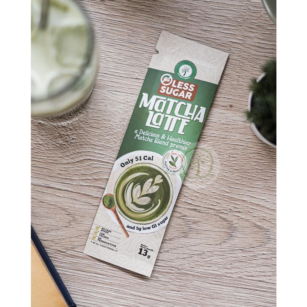 LESS SUGAR MATCHA LATTE BOX - MATCHA BLEND PREMIX ISI 10 SACHET