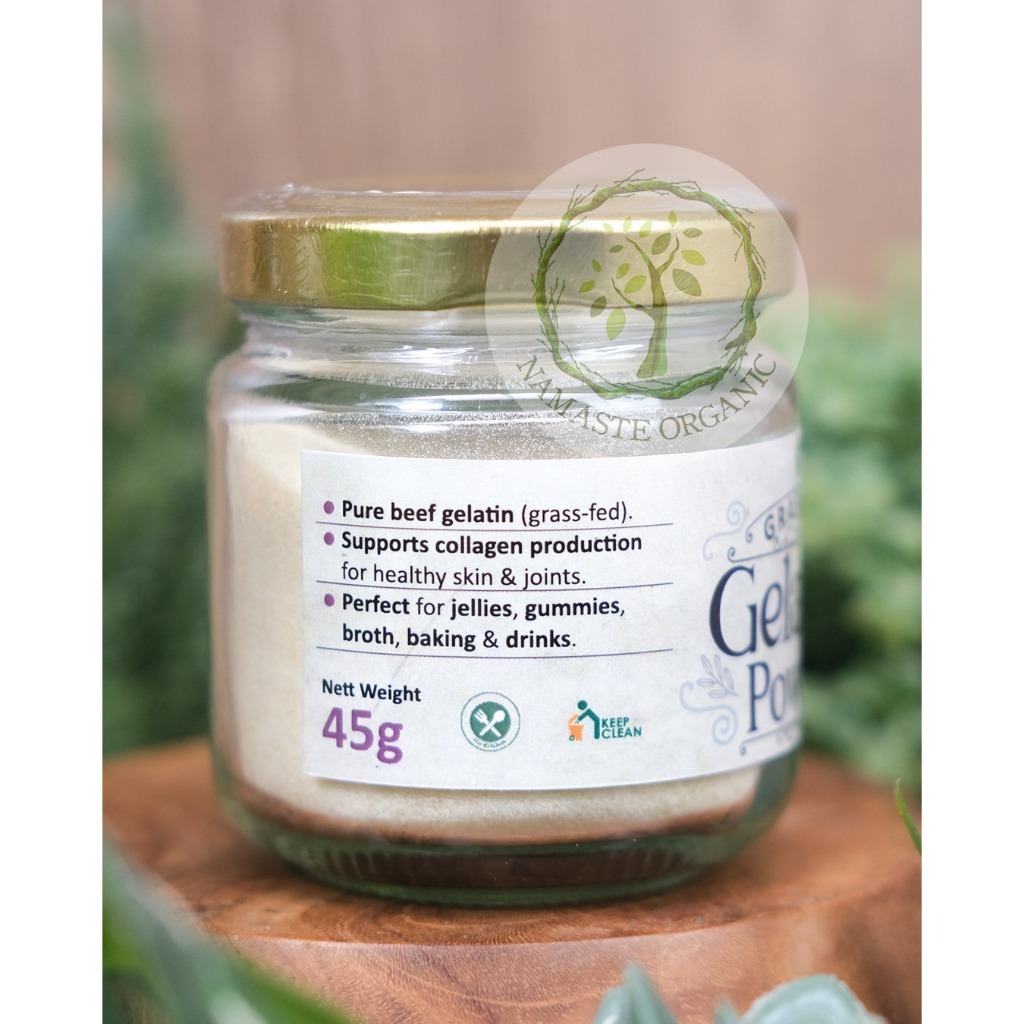 GRASS FED BEEF GELATIN THICKENING PROTEIN POWDER - BUBUK GELATIN SAPI 100 PERSEN GRASSFED 45GR
