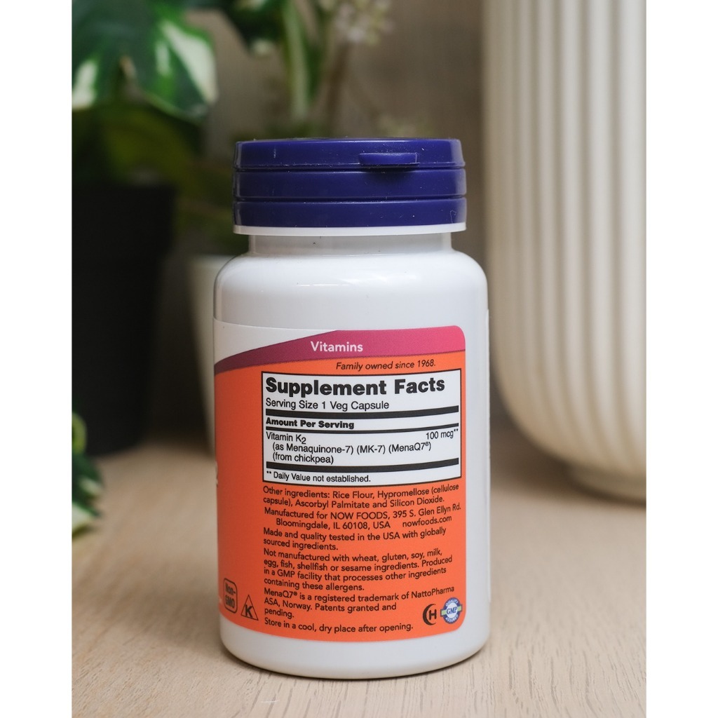 NOW FOODS MK7 VITAMIN K2 100 MCG - 60 VEG CAPSULES