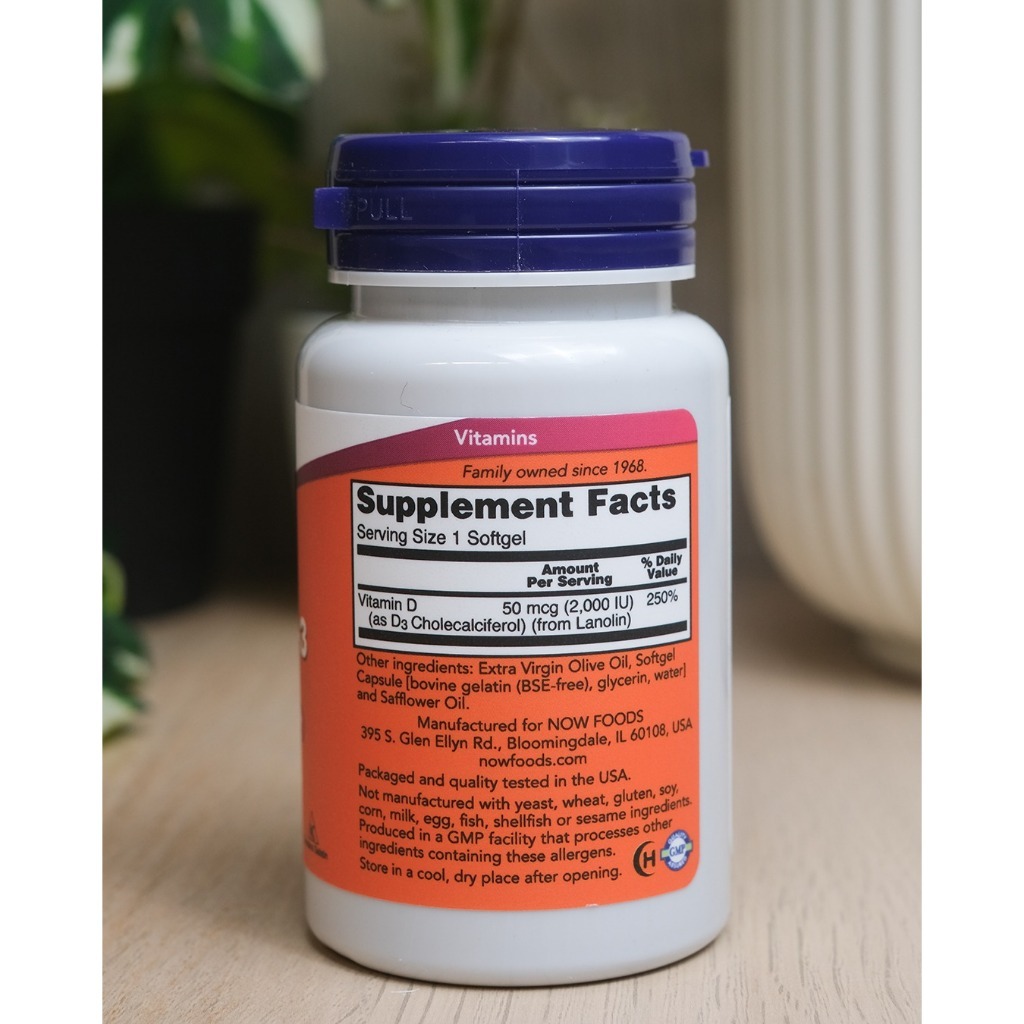 NOW FOODS VITAMIN D3 2000 IU - 240 SOFTGELS