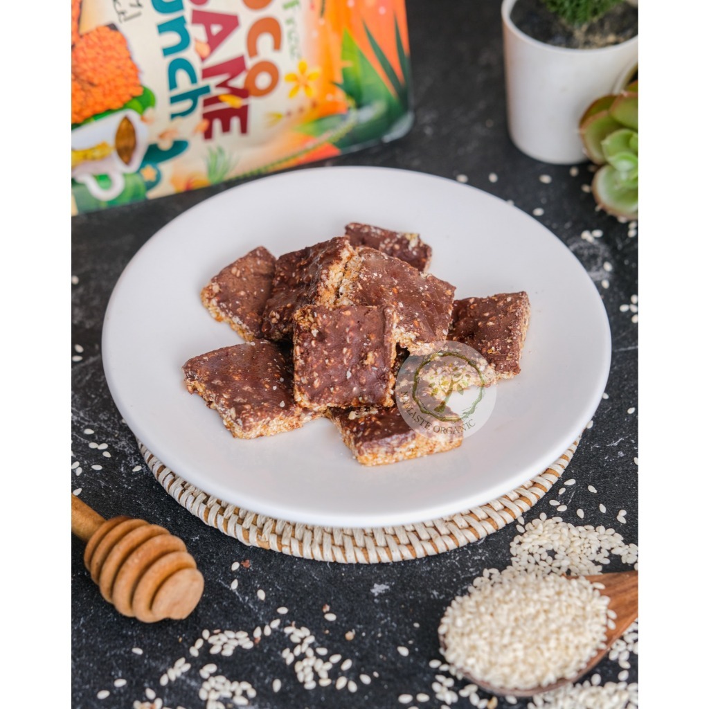 GLUTEN FREE CHOCO SESAME CRUNCH - NOT ORDINARY SUPER FOOD SNACK 120GR