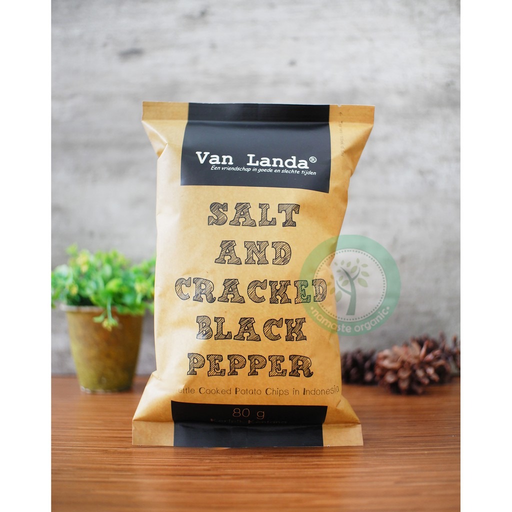 VAN LANDA POTATO CHIPS - SALT AND BLACK PEPPER 80GR