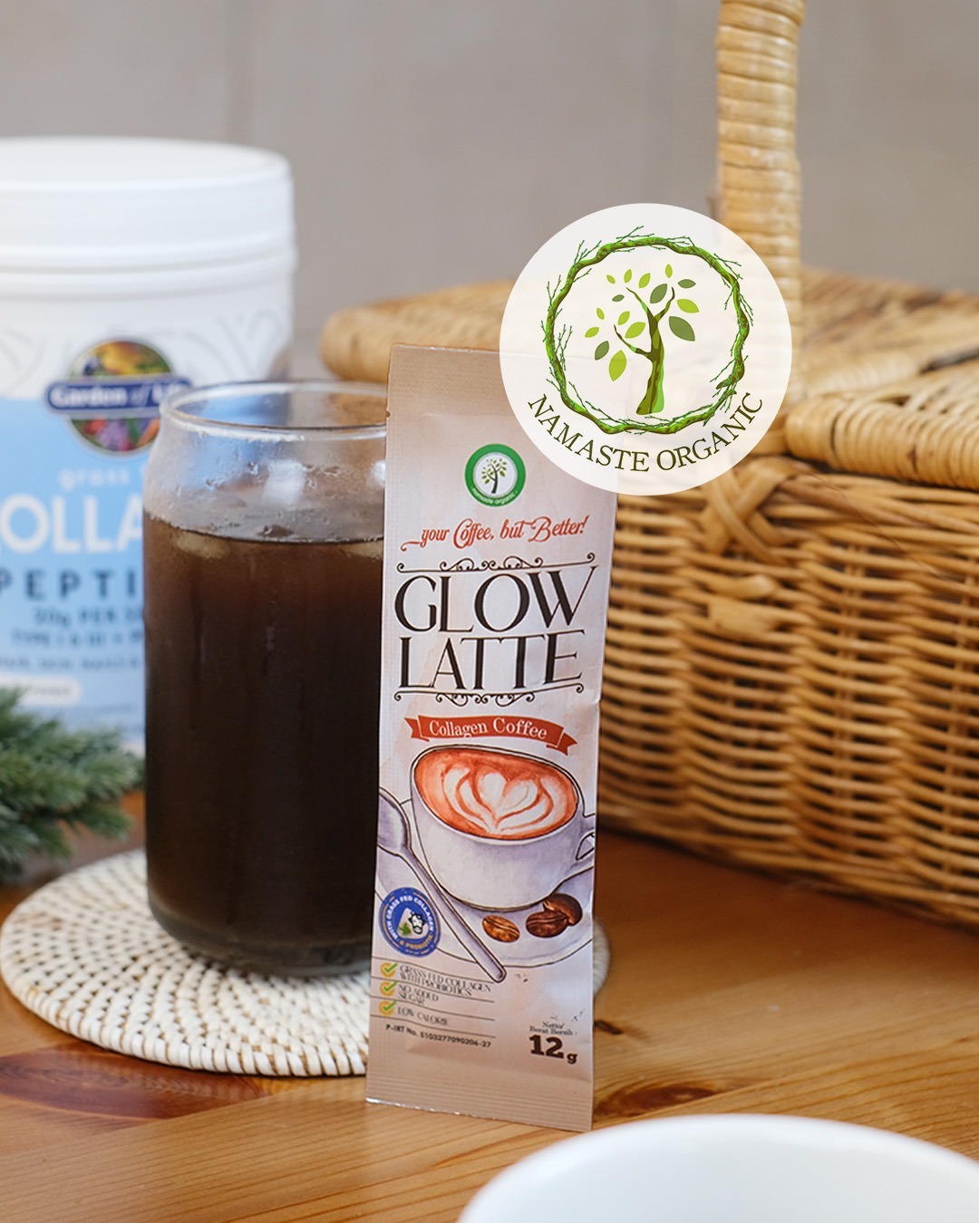 SACHET GLOW LATTE KOPI COLLAGEN - BEAUTY COFFEE DRINK FOR SKIN NAIL GUT AND JOINT 12GR