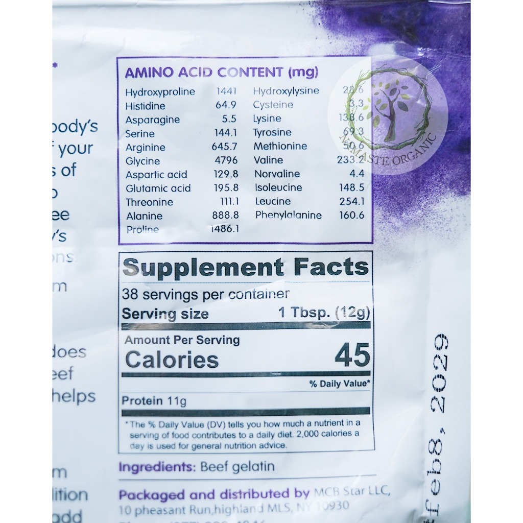 ZINT - GRASS FED BEEF GELATIN THICKENING PROTEIN POWDER 454GR