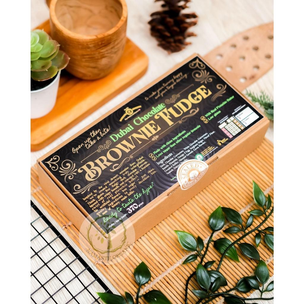DUBAI CHOCOLATE PISTACHIO KUNAFA BROWNIE FUDGE - LESS SUGAR LOW GLUTEN 10X20CM