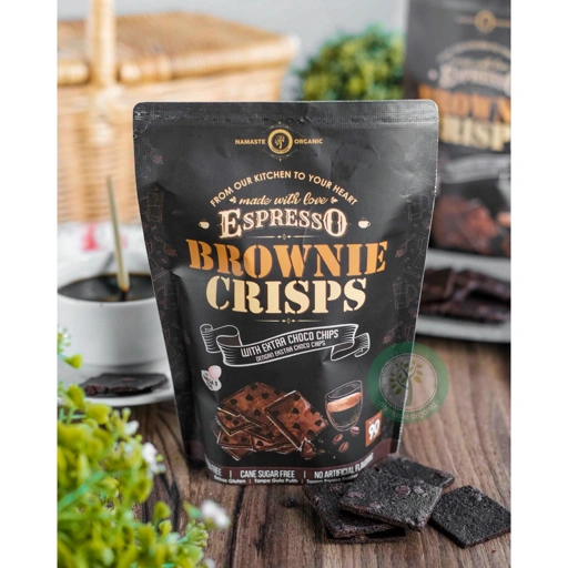 ESPRESSO BROWNIE CRISPS GLUTEN FREE - WITH EXTRA CHOCO CHIPS 90GR