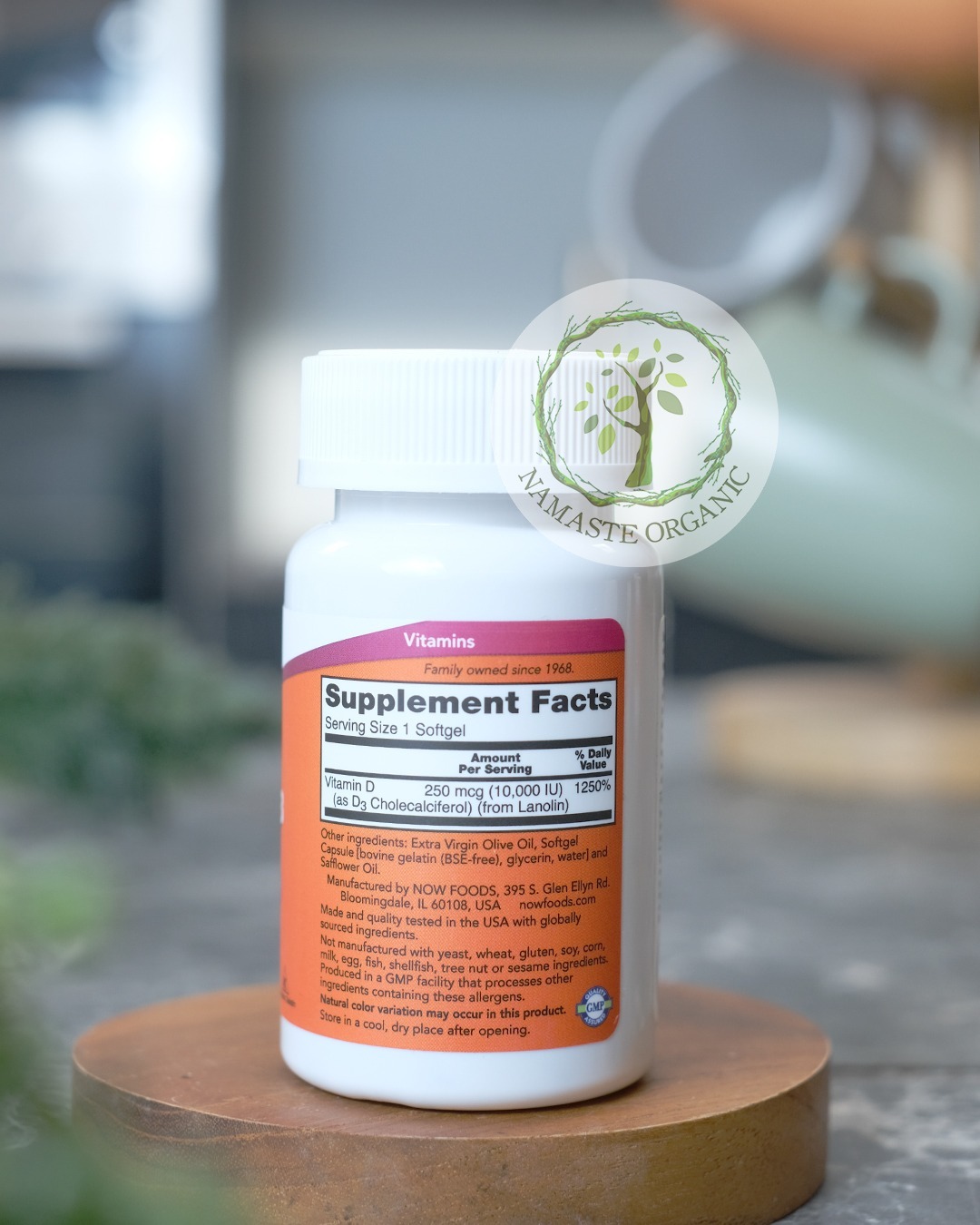 NOW FOODS VITAMIN D3 10.000 IU - 120 SOFTGELS