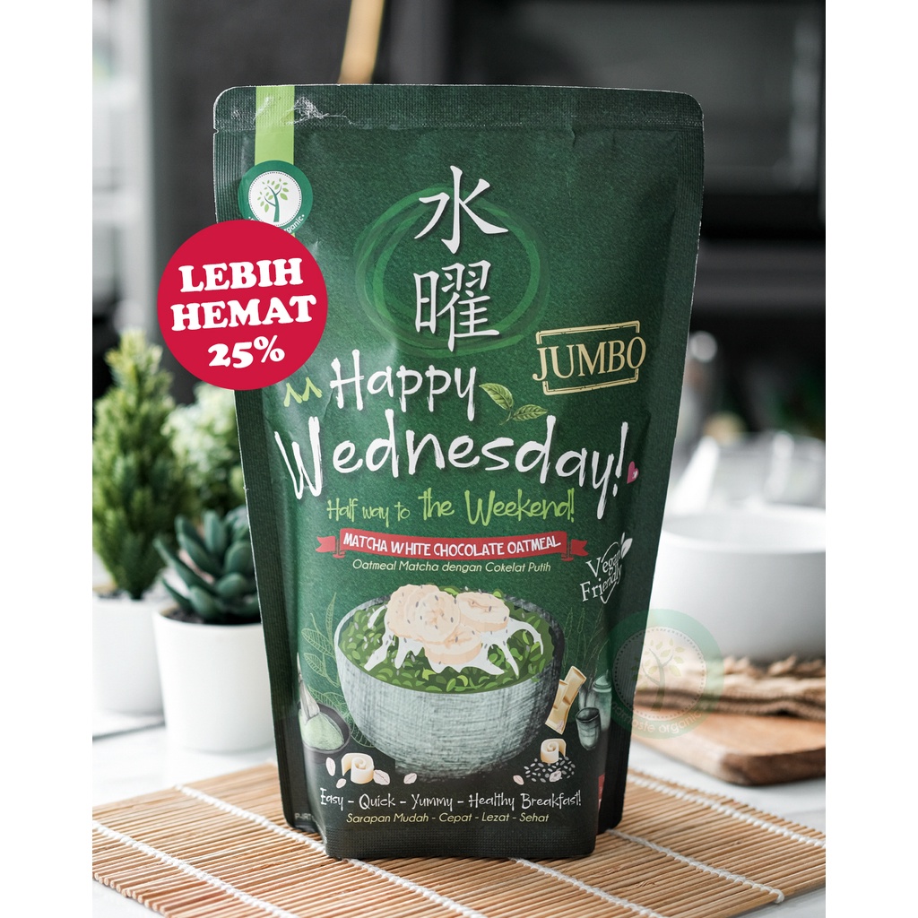 HAPPY WEDNESDAY JUMBO - MATCHA WHITE CHOCOLATE OATMEAL 500GR
