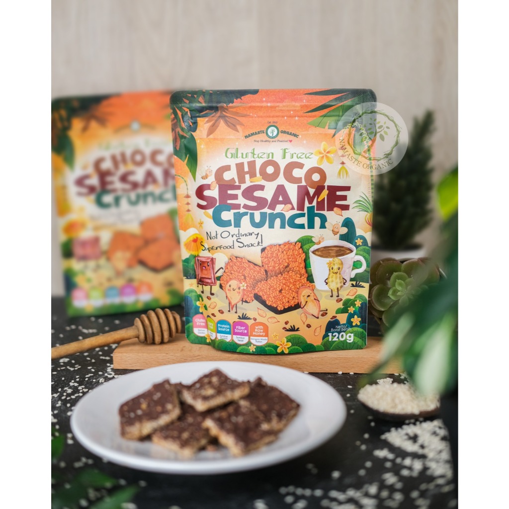 GLUTEN FREE CHOCO SESAME CRUNCH - NOT ORDINARY SUPER FOOD SNACK 120GR